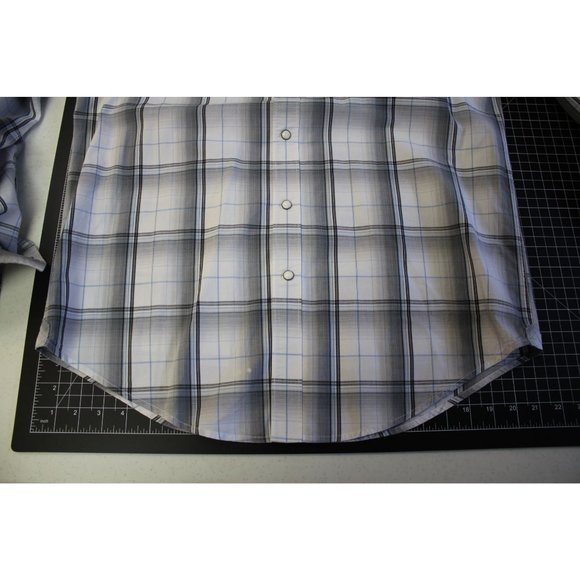 American Rag CIE /Polo long sleeved/ (Size M)/White with Blue and Black Stripes - Picture 7 of 13